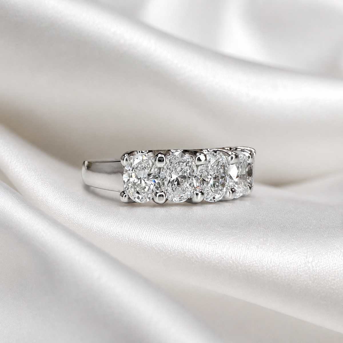 Lab grown diamond wedding band, oval cut lab created diamond ring, echo friendly half eternity diamond band cvd diamond ring ladies