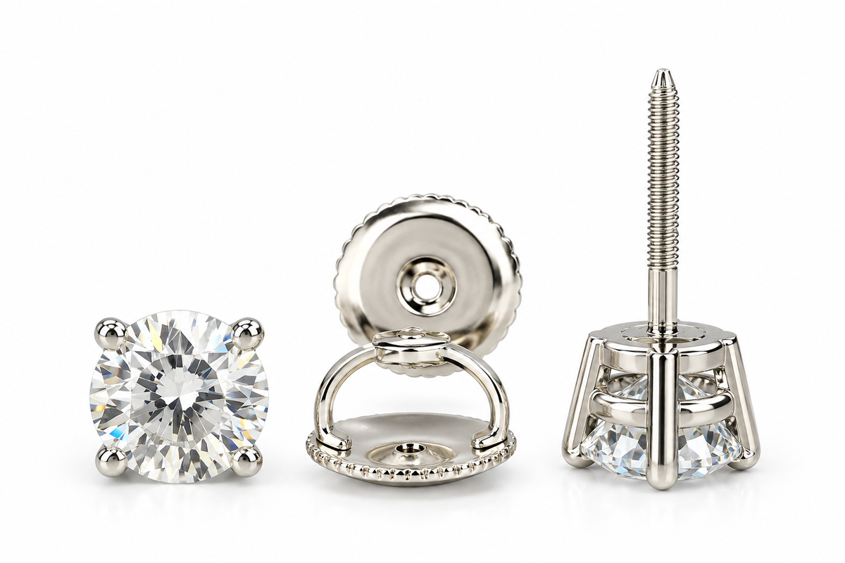 Moissanite Stud Earrings, Wedding Earrings, Screw Back, Push Back Earring, Earrings for Women & Men Earrings for Gift moissanite earrings