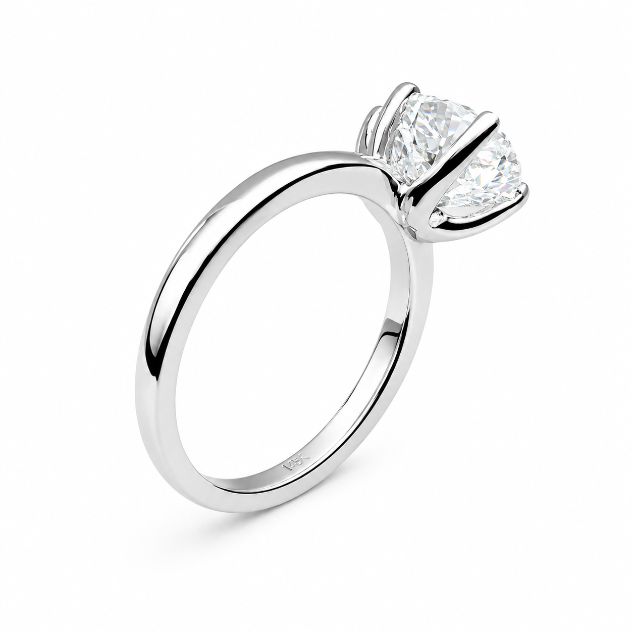 White Gold Pear Shaped Engagement Ring, Pear Cut Ring, Pear Solitaire Ring Moissanite Pear Ring Dainty Pear Cut Ring Pear Wedding Ring #7451