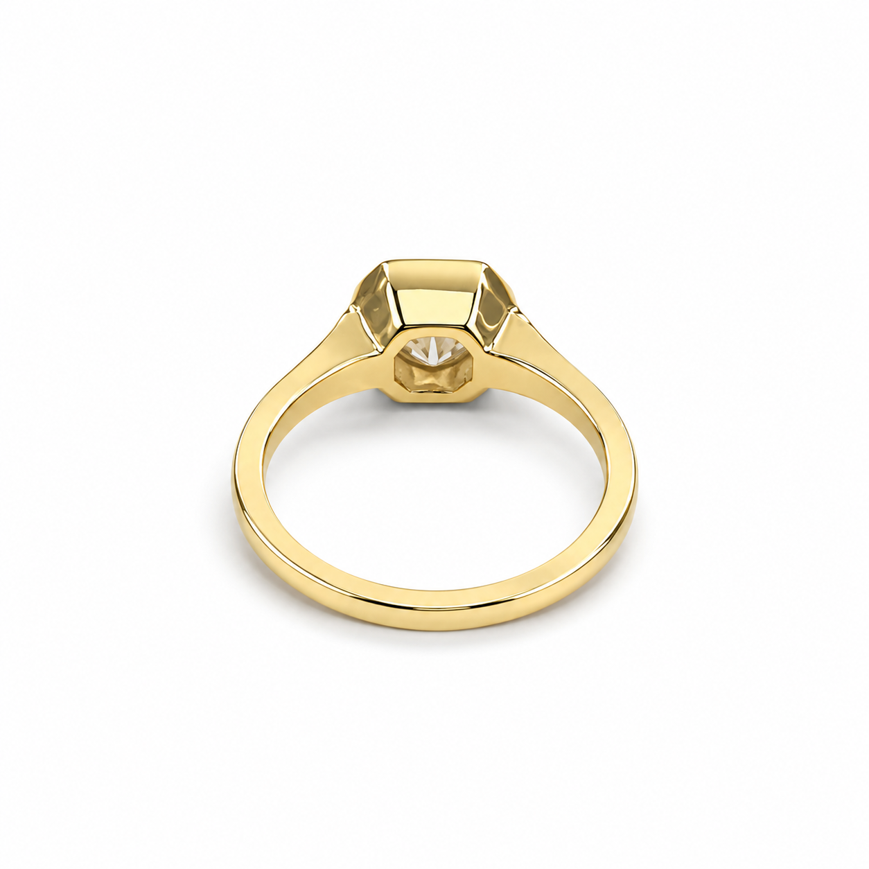 Radiant Cut Moissanite Engagement Ring, Solitaire Radiant Moissanite Bezel Set Wedding Ring, 14k Gold Moissanite Radiant Ladies Ring #7170