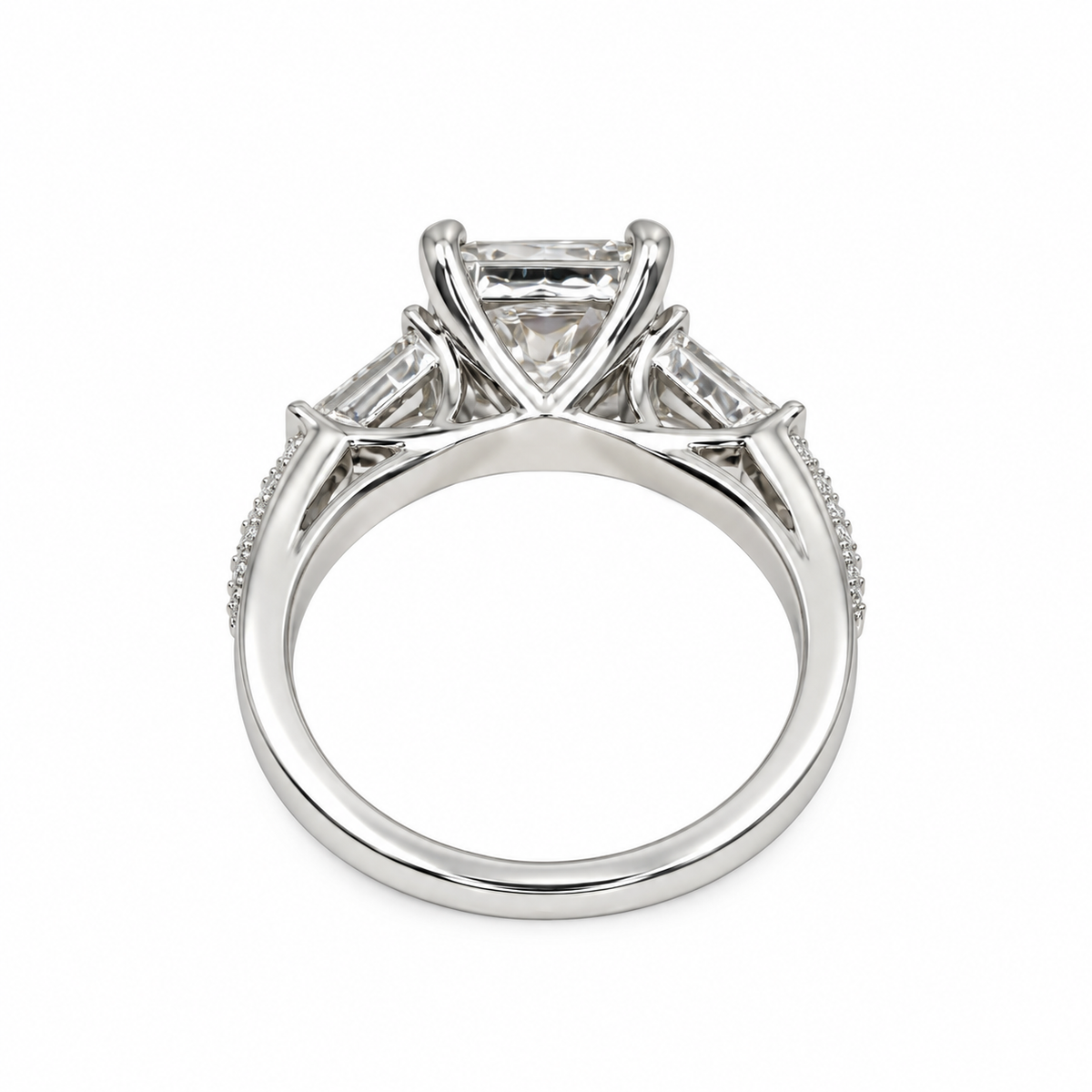 Radiant Cut Moissanite Engagement Ring White Gold Moissanite Engagement Ring For Women Unique Vintage Promise Wedding Anniversary Ring #7376