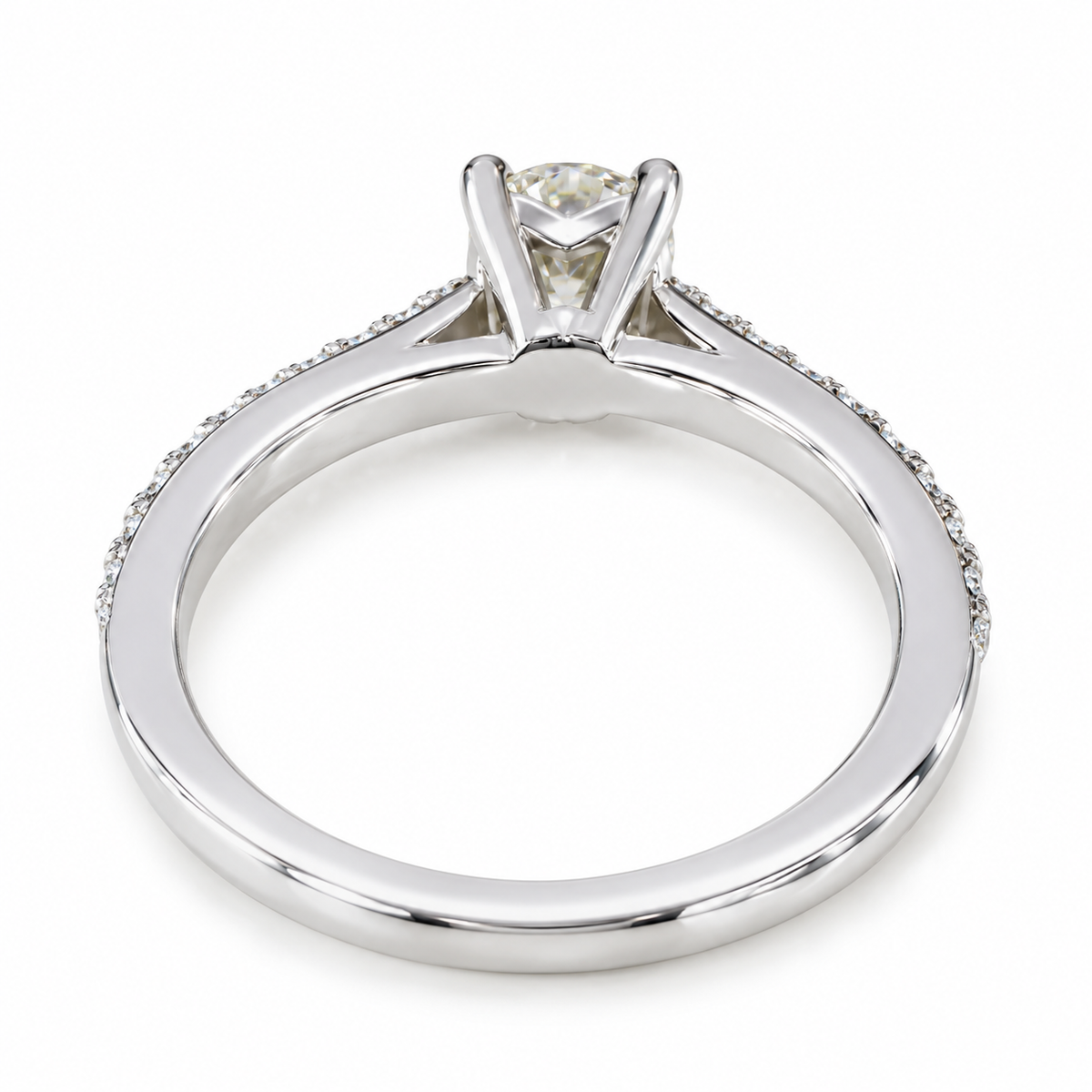 Solitaire Diamond Engagement Ring 14k White Gold, Thin Band Engagement Ring, Simple Promise Ring For Her, Solitaire Engagement Ring, #6459