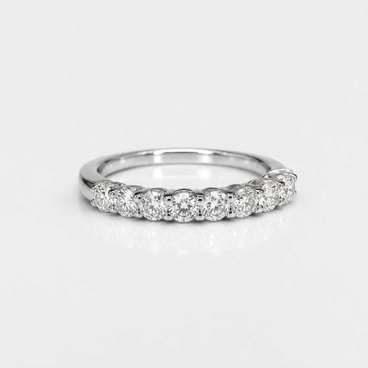 Moissanite Wedding Band White Gold Thin Moissanite Stacking Wedding Band For Women Half Eternity Moissanite Band Dainty Moissanit Ring #7368