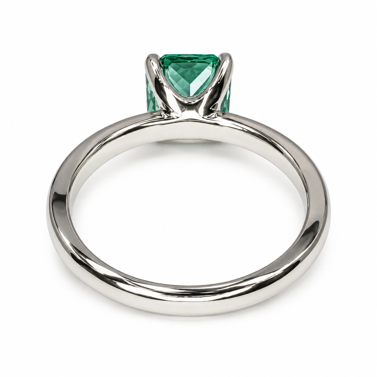 Radiant cut teal paraiba tourmaline engagement ring 14k solid gold, green tourmaline wedding ring, Solitaire paraiba proposal rings, #7939
