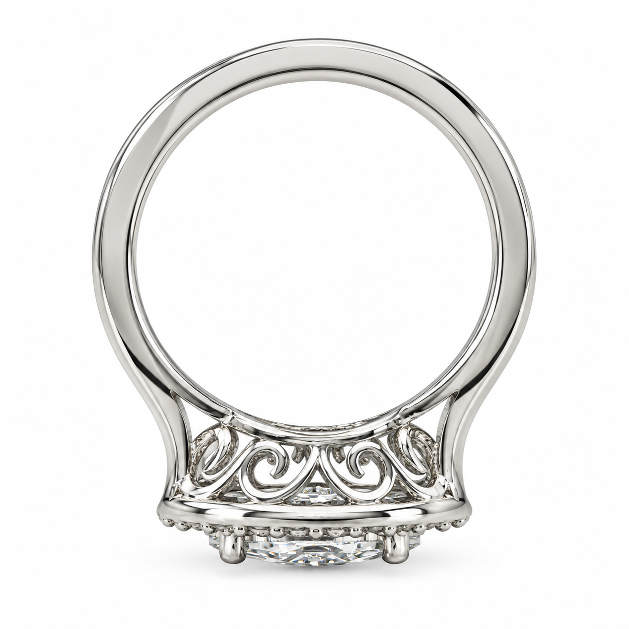 Marquis Moissanite Sideways Ring Halo White Gold Unique Evil Eye Moissanite Ring Sideways Marquis Anniversary Wedding Promise Ring #7437