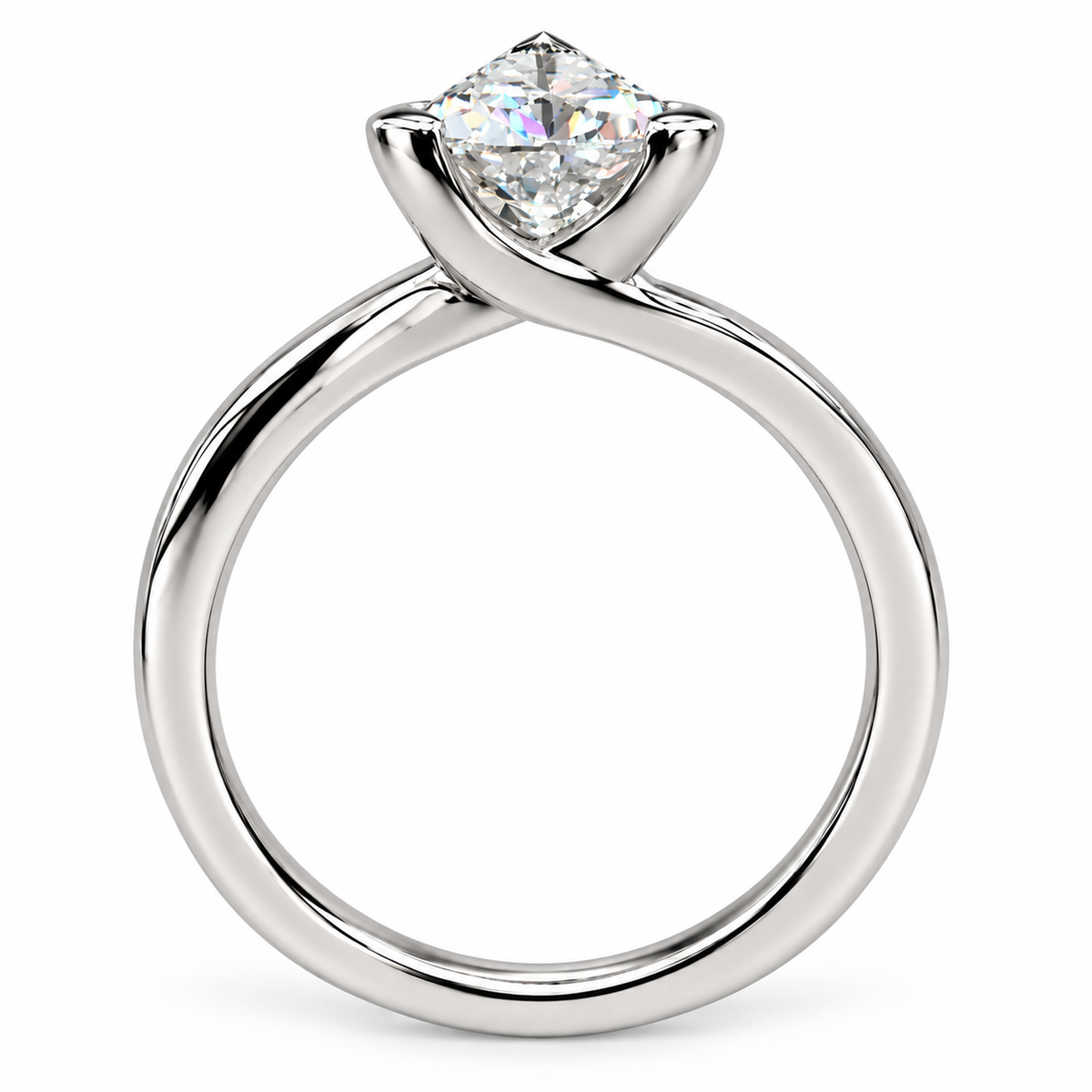Certified Moissanite, Moissanite Engagement Ring, Trillion Cut Solitaire Moissanite Ring, Unique Engagement Ring, 14k Gold Ring