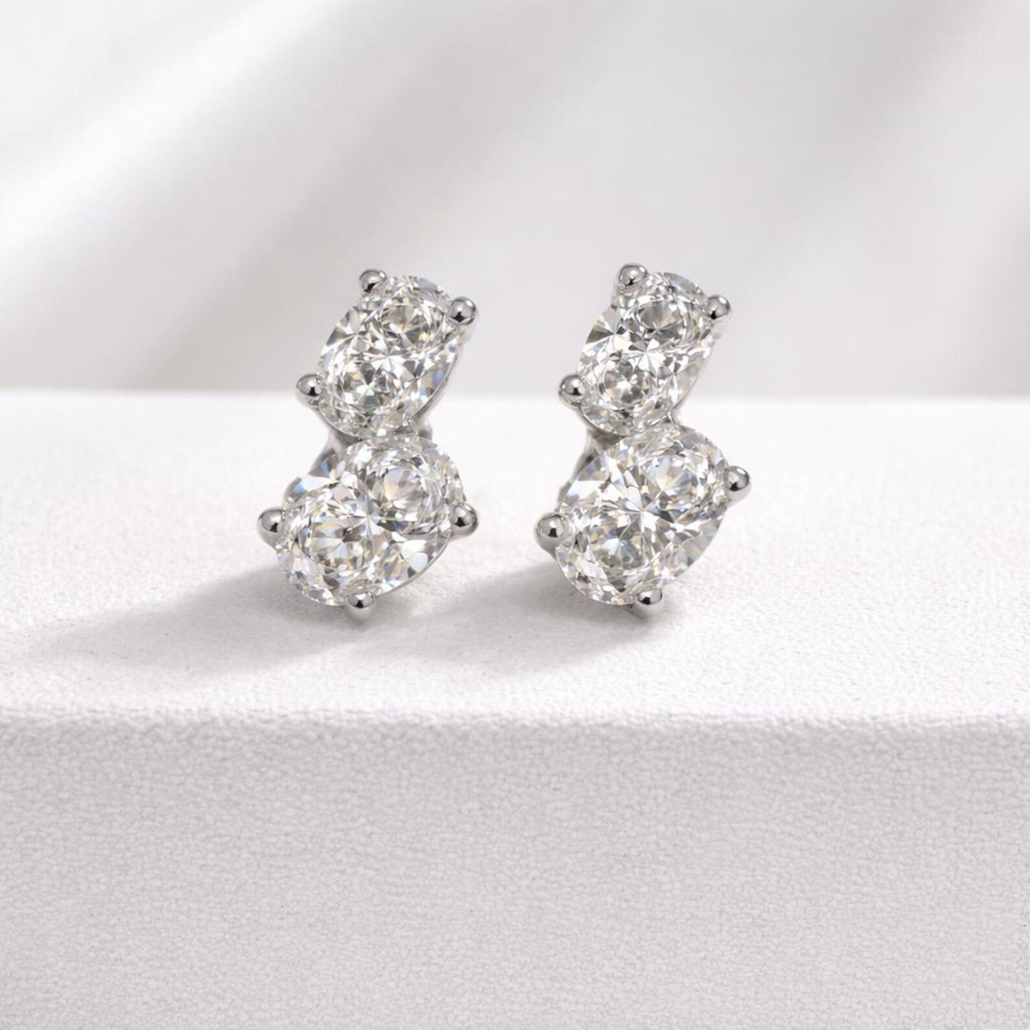 1.20ctw Toi et Moi Lab Grown Diamond Earrings, Oval Diamond Stud Earrings, Dainty Minimalist Earrings, Bridal Gift for Her #8892
