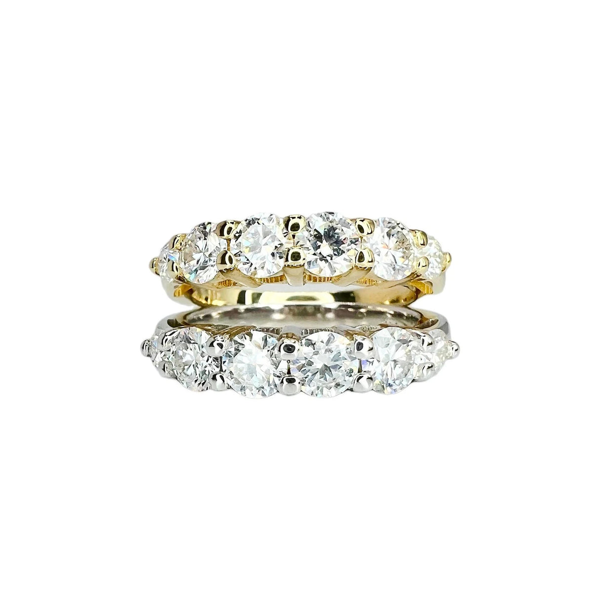 Moissanite Straight Wedding Band White Gold, Half Eternity Stacking Matching Band, 6 Stone Half Eternity Band Anniversary Bridal Ring, #7493