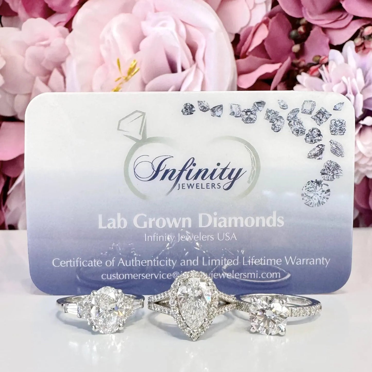 Lab Grown Diamond Ring 1.5 Carat 14k Solid Gold Two Stone Round Cut Twist Band