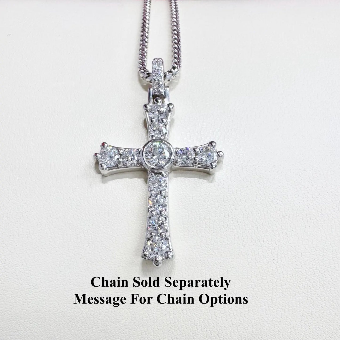 14K Gold Mens Diamond Cross Necklace,  Religious Jewelry