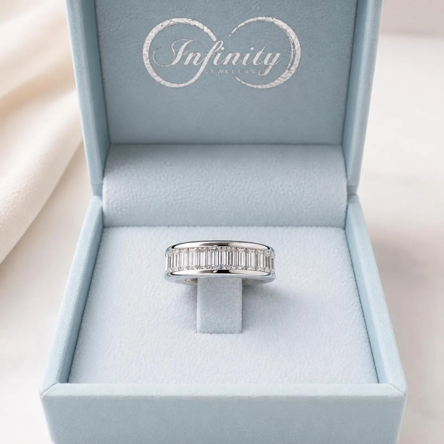 2.20 CTW Mens Channel Set Baguette Wedding Band 14K Gold , Unique Men's Moissanite Engagement Ring Men's Promise Ring Gift For Him #8327
