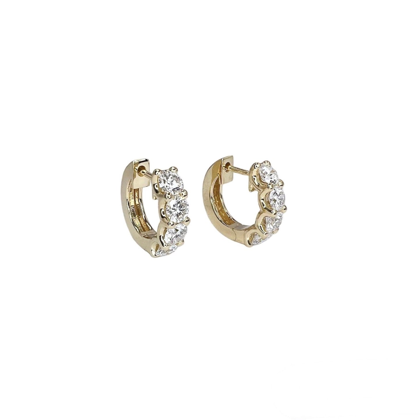 2.00 CTW Moissanite Earrings 14k Gold , Small Hoop Earrings Gift For Her , Huggie Hoops , Wedding Day Earrings , Diamond Earrings , #8351