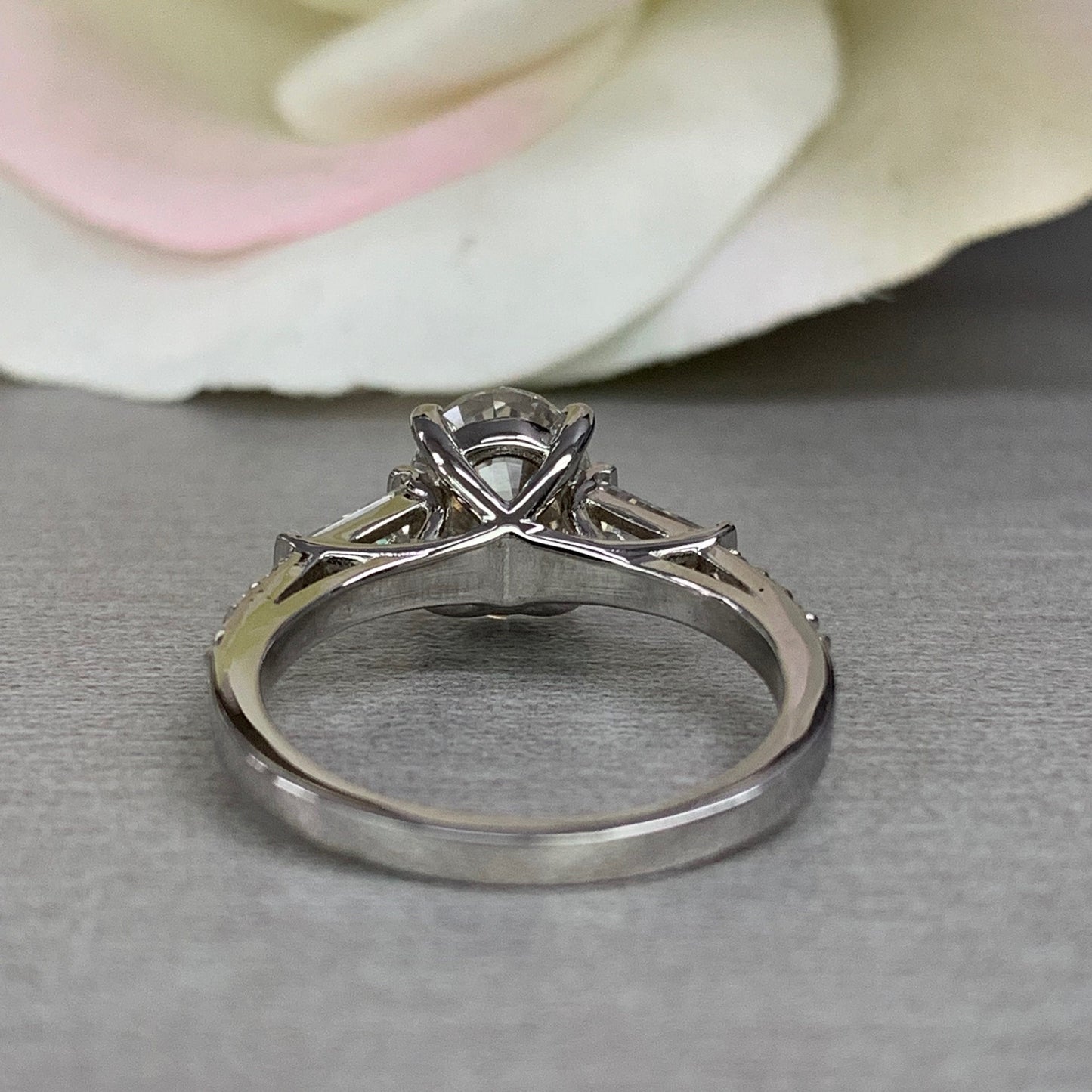 Oval Moissanite Engagement Rings For Women 14k Solid White Gold, Moissanite Cluster Bridal Rings, Moissanite And Diamond Wedding Rings #6938