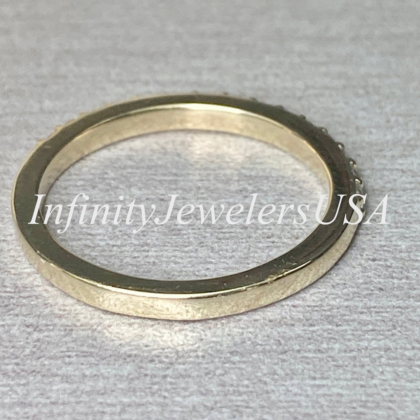 Diamond Wedding Band / Dainty Ring With Diamonds / Delicate Diamond Ring / 14k Yellow Gold / Diamond Stackable Band / #6466 #6467