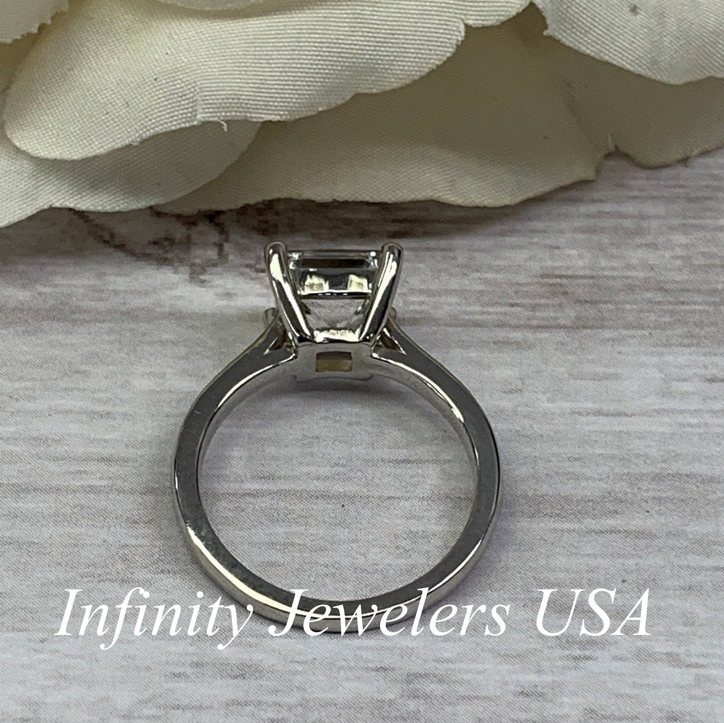 Princess Cut Moissanite Solitaire Ladies Engagement Ring, 14k Gold Moissanite Princess Cut Wedding Ring, Square Shape Solitaire Ring #6963