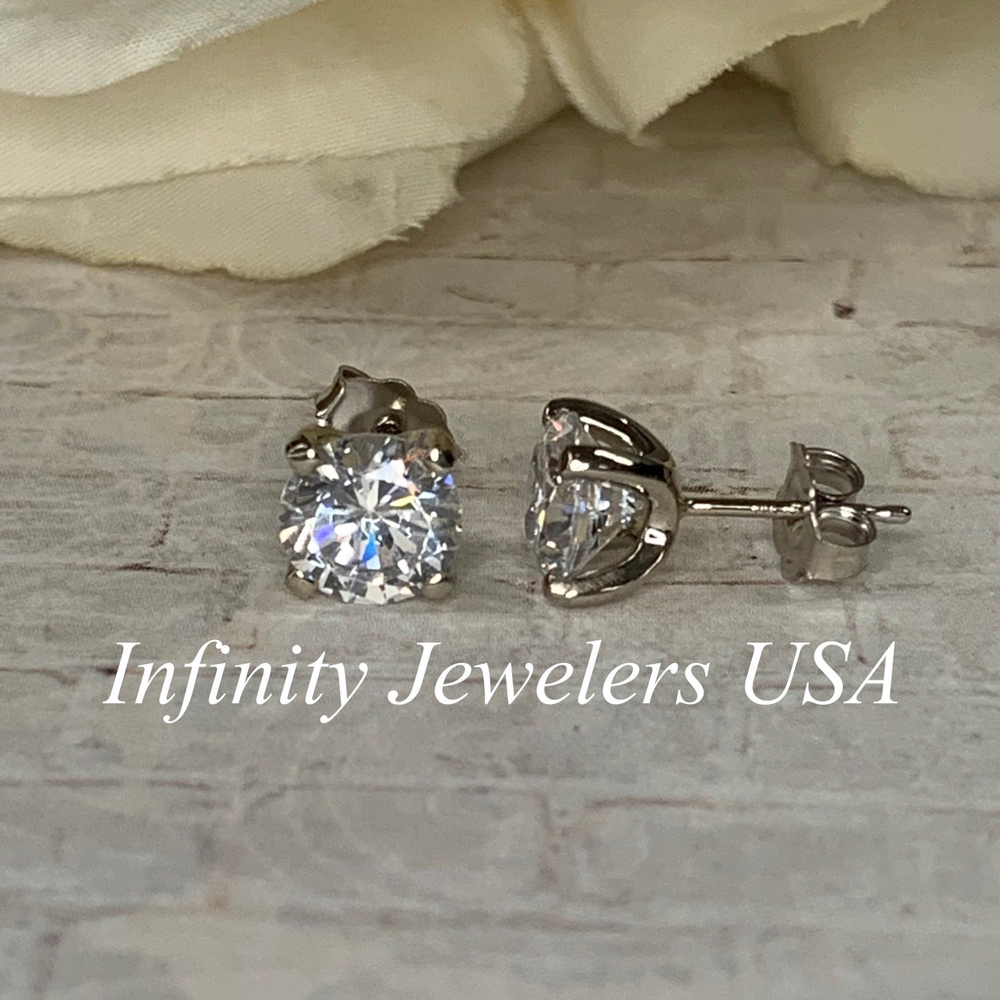 Moissanite Earrings Moissanite Diamond Stud Earrings White Gold, Gold Stud Earrings Unisex , Gold Stud Earrings, Round Shape Earrings #7037