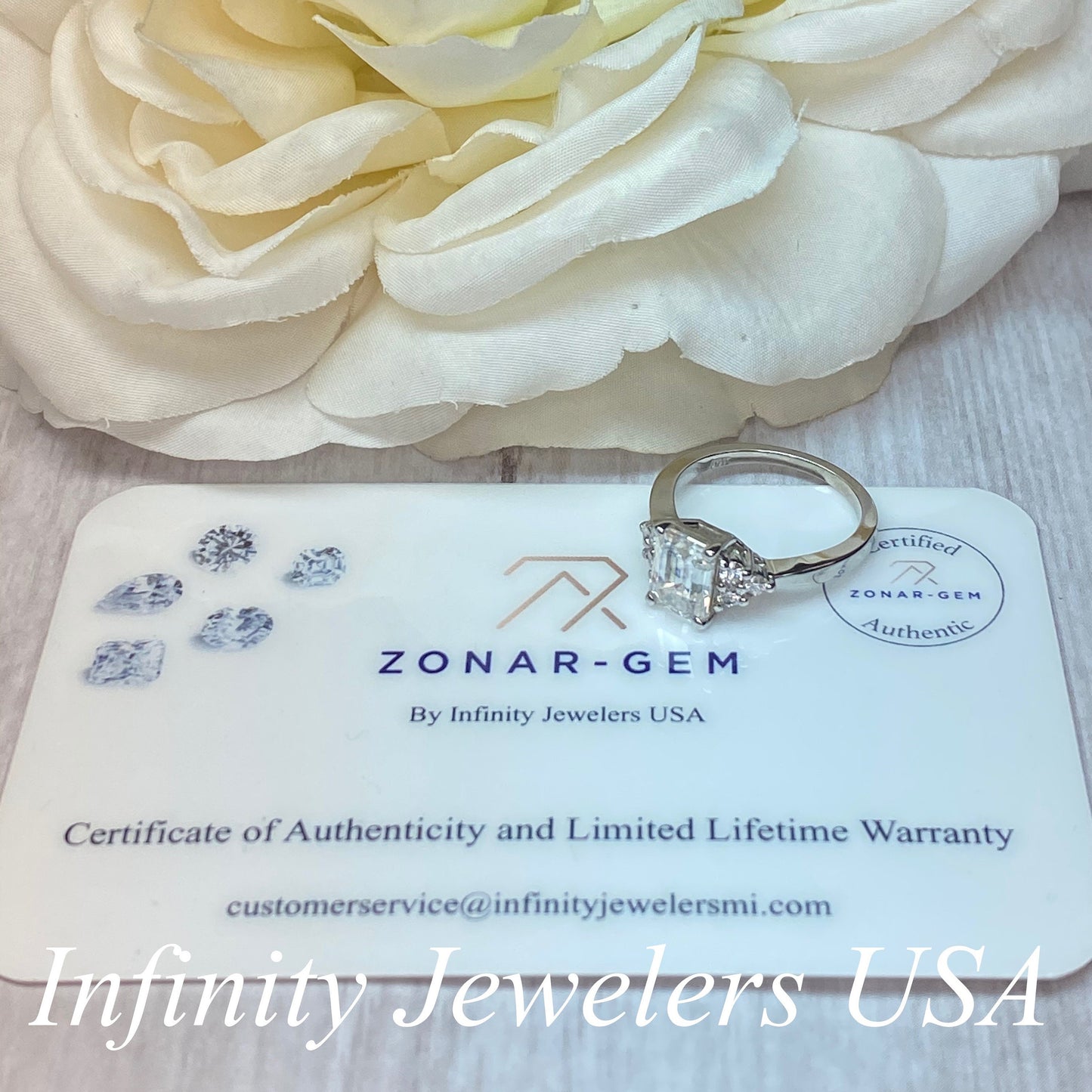 Emerald Cut, Moissanite engagement ring set vintage unique white gold curved band engagement ring women wedding Bridal Promise ring #7103