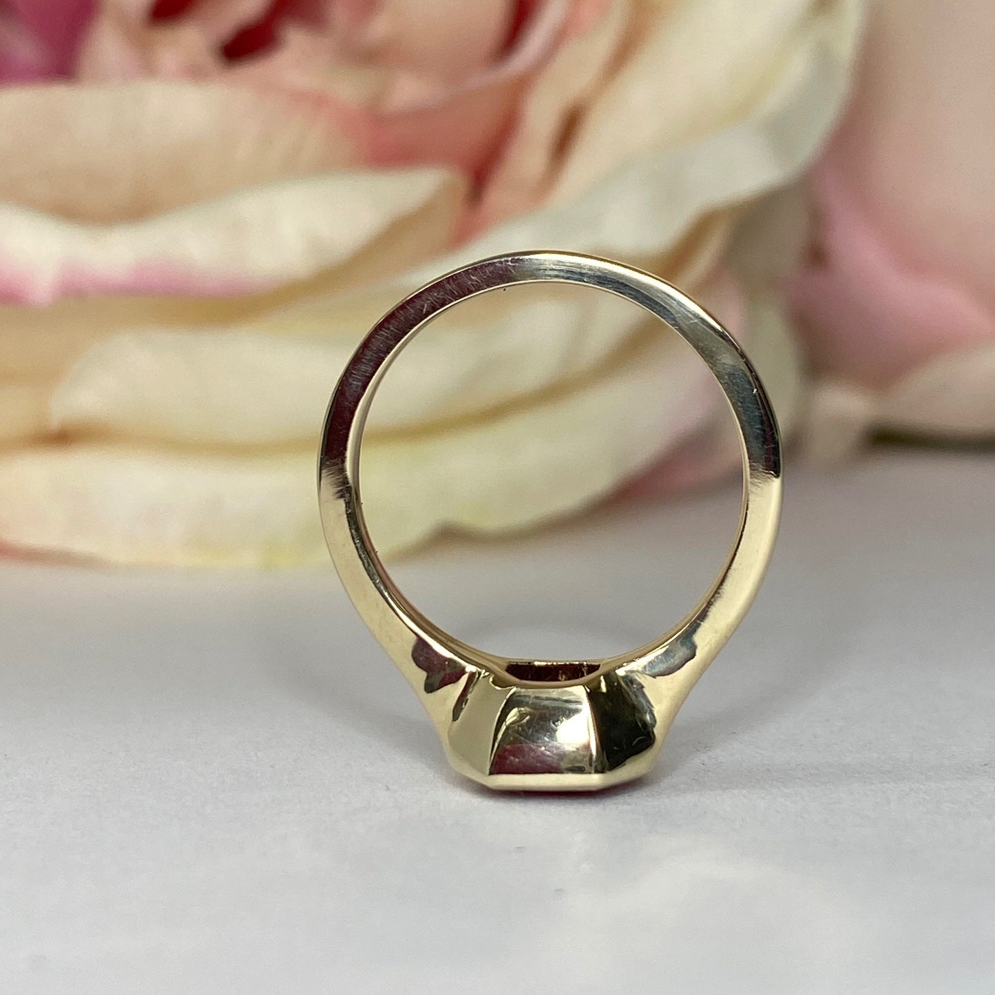 Ruby Ring Radiant Cut 14K Solid Gold For Women, #7173 Ruby Engagement Rings Solitaire, Single Stone Red Ruby Simple Setting Engagement Ring