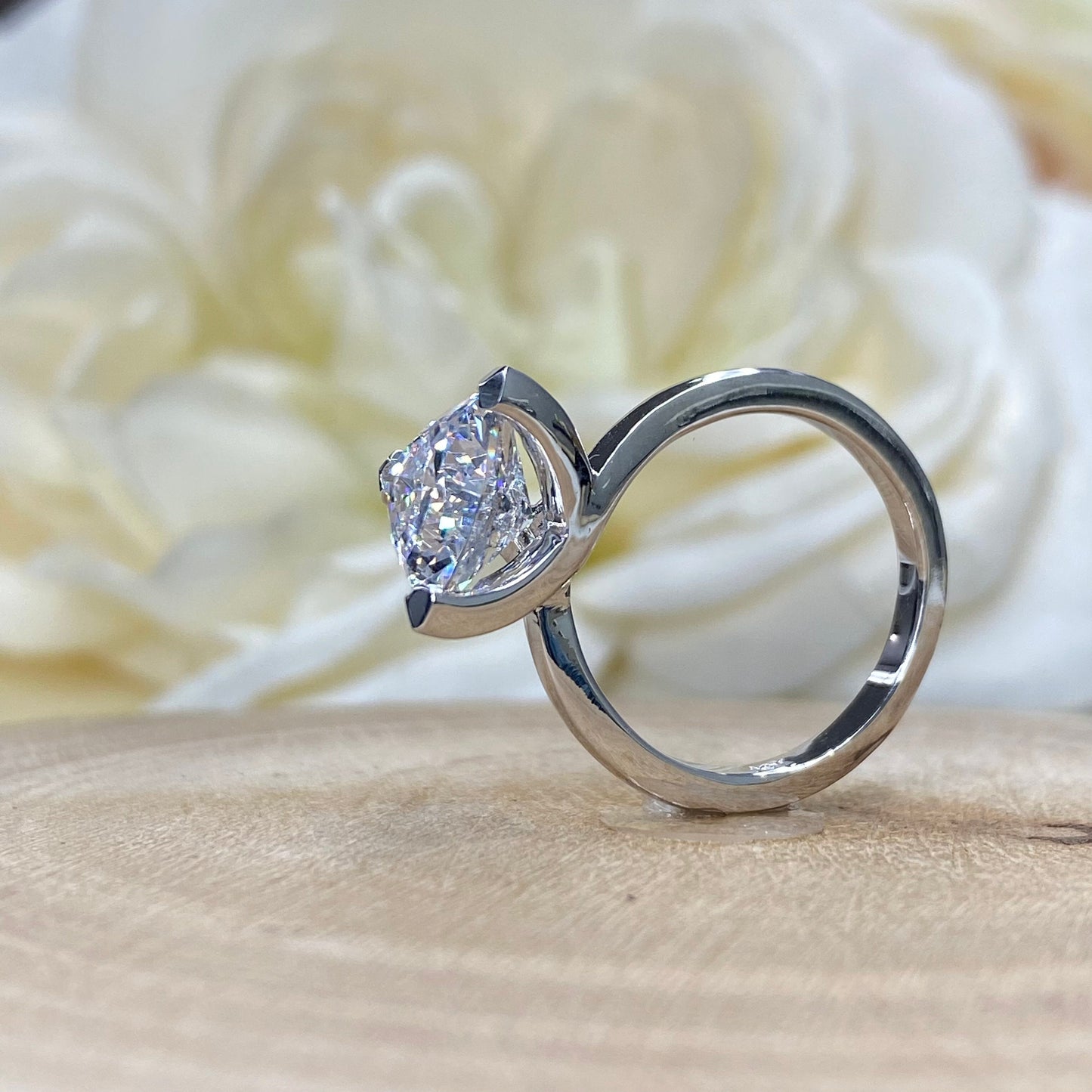 Moissanite Engagement Ring - Trillion Cut Solitaire Wedding Ring | 14k Gold Bridal Promise Ring