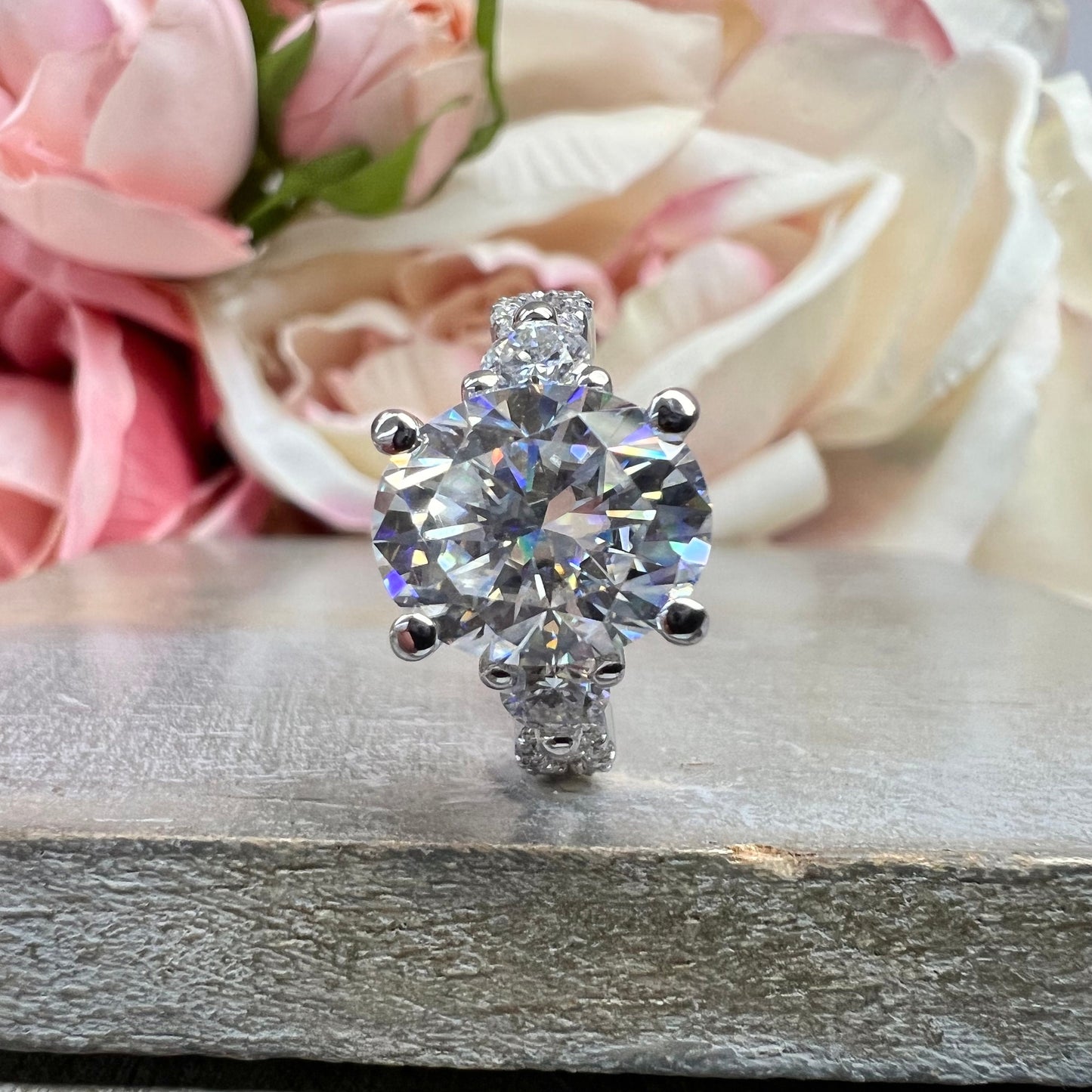 Oval Moissanite Engagement Ring Vintage Unique White Gold Engagement Ring Women Wedding Bridal Promise Ring Twist Band Moissanite Ring #7410