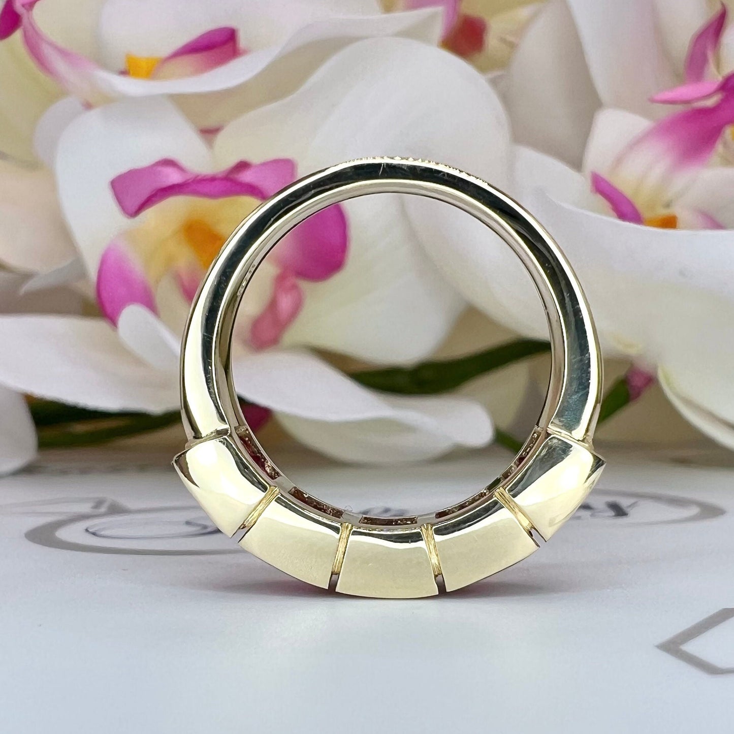 Ruby wedding band 14k solid gold radiant cut ruby stacking anniversary band July birthstone simple women's wedding, half eternity band #7859