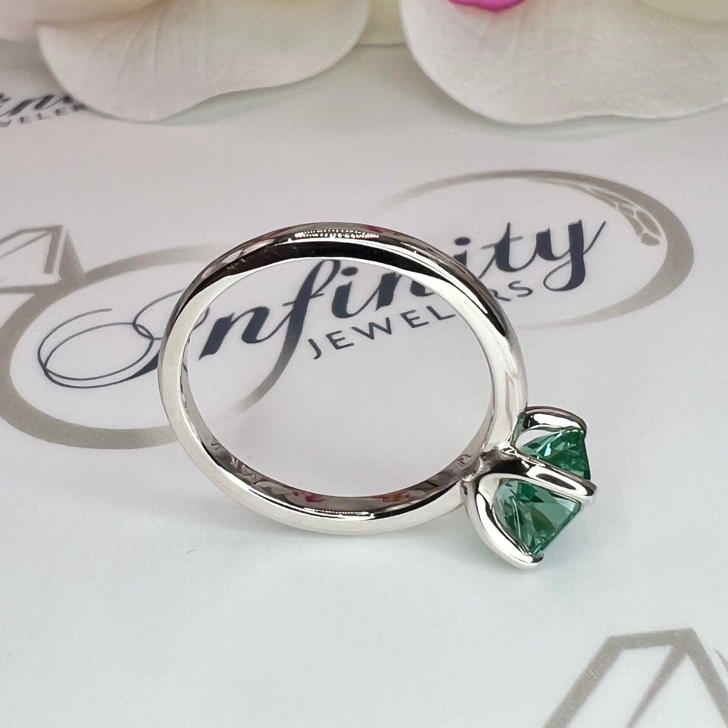 Radiant cut teal paraiba tourmaline engagement ring 14k solid gold, green tourmaline wedding ring, Solitaire paraiba proposal rings, #7939