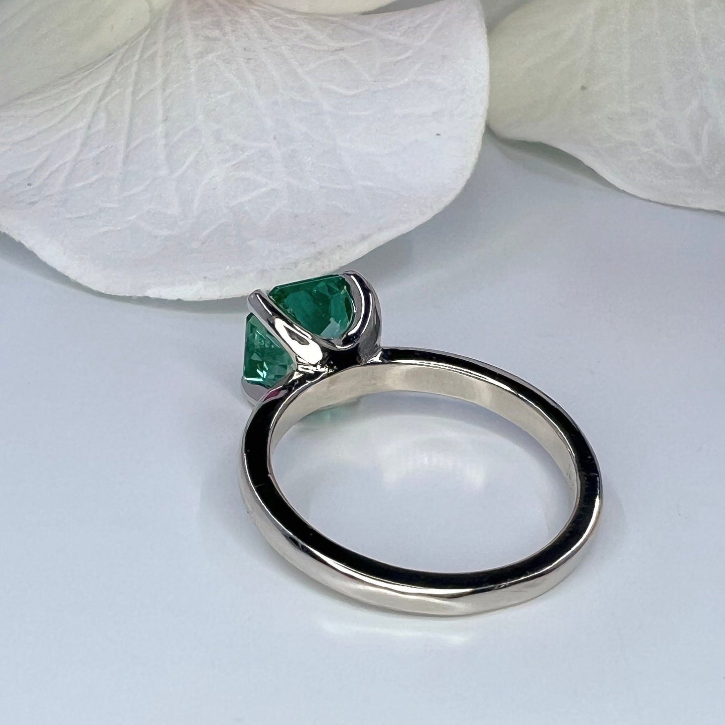 Asscher cut teal green tourmaline ring solid gold, paraiba tourmaline solitaire engagement ring, Unique green tourmaline wedding ring