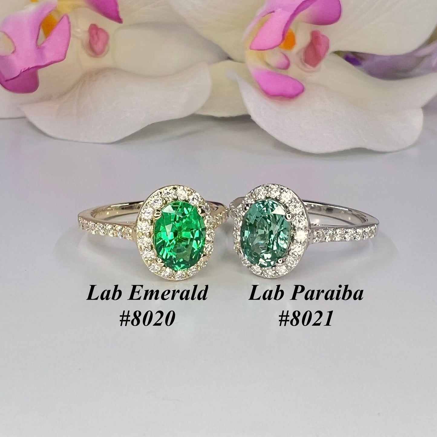 Oval green emerald engagement ring 14k solid gold, Moissanite oval halo engagement ring, Unique wedding anniversary promise ring women #8020