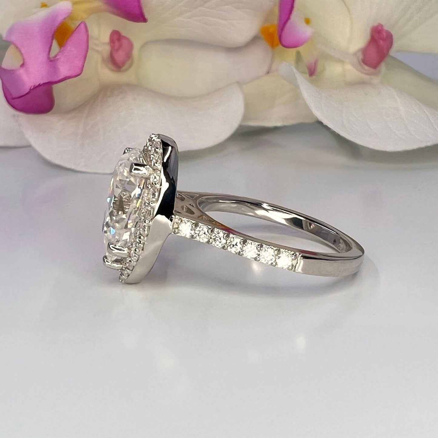 Pear shaped ring 14k solid gold, Pear shaped moissanite halo engagement ring, Teardrop shaped ring, Unique wedding promise anniversary ring