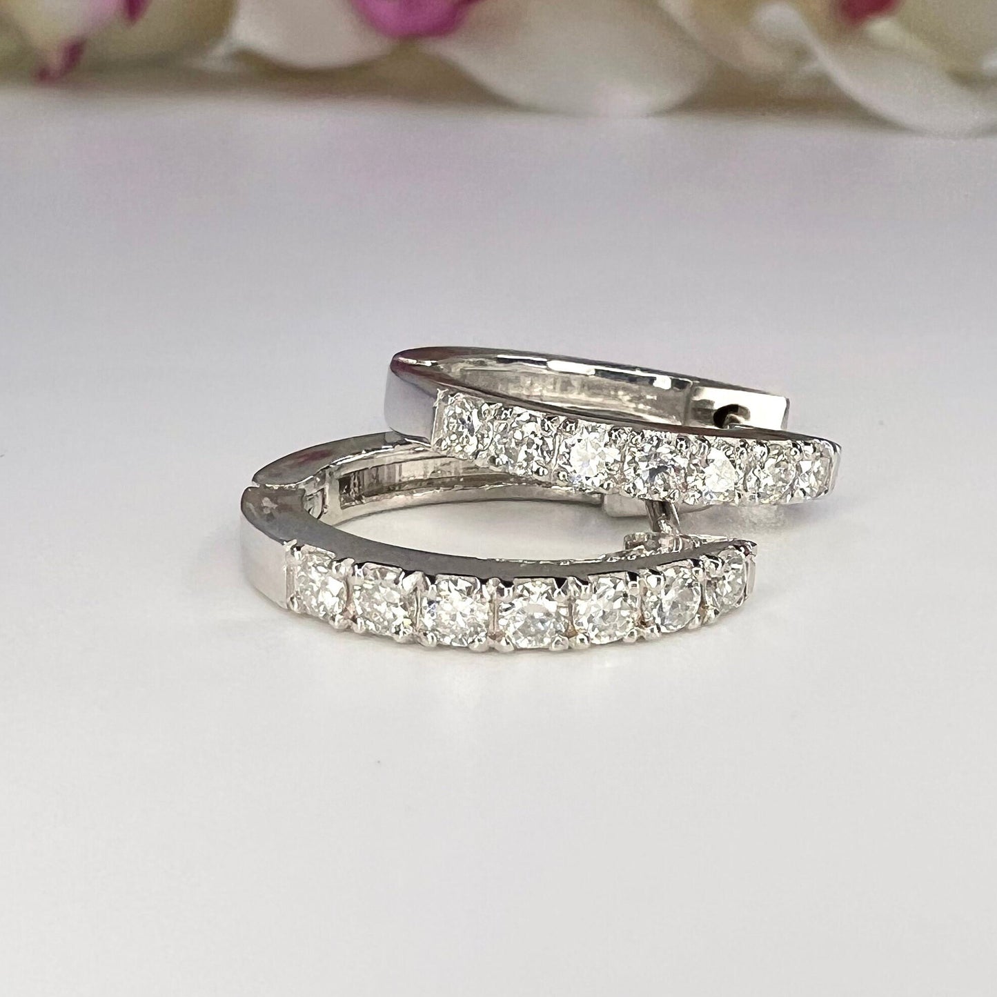 Lab grown diamond earrings, diamond huggies earrings, diamond hoop earring, 14k solid gold huggies, small hoop unisex minimal earring