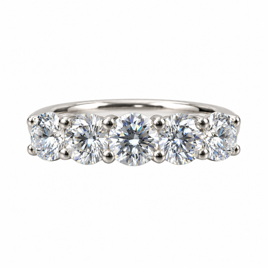 Cushion Cut 5 Stone Moissanite Wedding Band White Gold Moissanite Stacking Anniversary Band for Women Unique Promised Bridal Bands   #7430