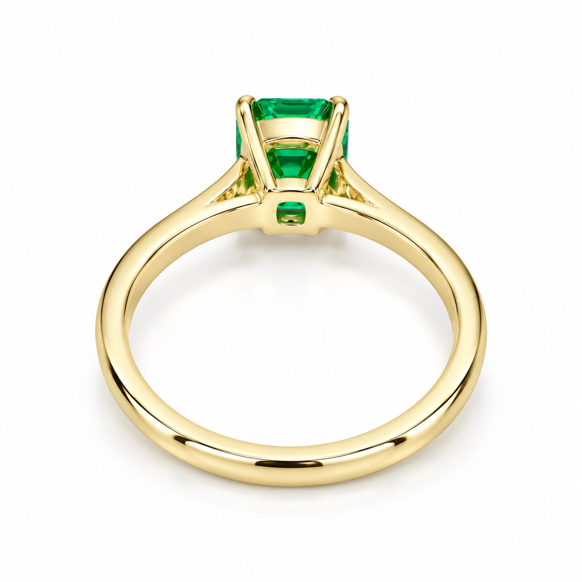 Asscher cut emerald engagement  ring,  emerald solitaire ring 14k yellow gold May birthstone minimalist dainty ring emerald green ring