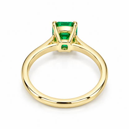 Asscher cut emerald engagement  ring,  emerald solitaire ring 14k yellow gold May birthstone minimalist dainty ring emerald green ring