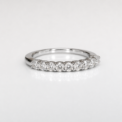 Moissanite Wedding Band White Gold Thin Moissanite Stacking Wedding Band For Women Half Eternity Moissanite Band Dainty Moissanit Ring #7368