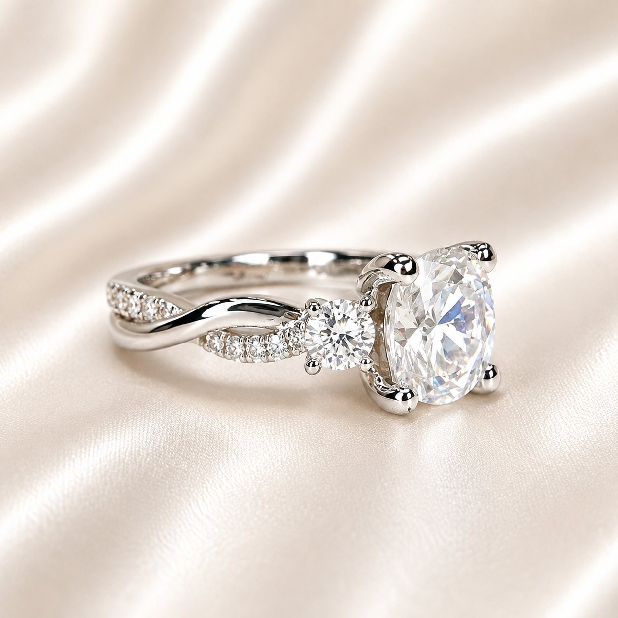 Lab Grown Diamond Wedding Ring, Certified Lab Diamond Ring, Classic Solitaire Gold Engagement Ring Cushion Diamond Wedding Ring