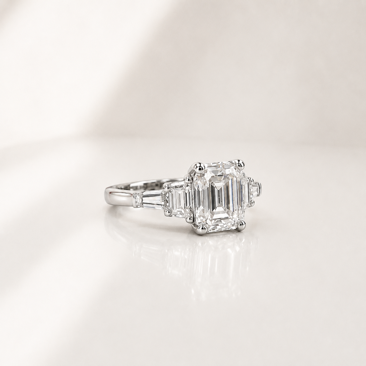 2.50 Carat Emerald Cut Lab Grown Diamond Engagement Ring, 14K Solid Gold, IGI Certified #8387