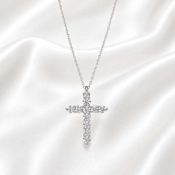 Lab Grown Diamond Cross 14K Solid Gold , #8803
