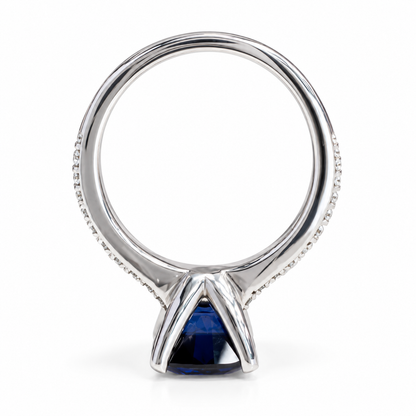 Blue Sapphire Ring 14k solid gold, Cushion Cut Blue sapphire Engagement Ring, September Birthstone Jewelry, Something Blue Bridal Ring