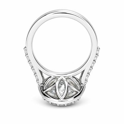 Oval shaped moissanite engagement ring white gold double halo moissanite fiancé ring Unique vintage wedding anniversary promise ring #7647