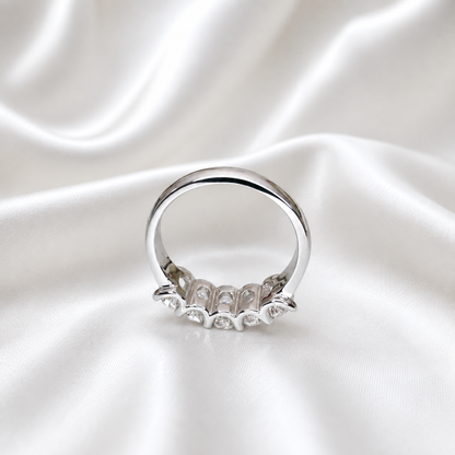 Lab grown diamond wedding band, oval cut lab created diamond ring, echo friendly half eternity diamond band cvd diamond ring ladies