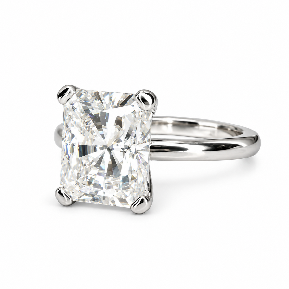 Radiant Cut Moissanite Engagement Ring 14K Gold Solitaire | Radiant Cut Ring | Moissanite Solitaire Wedding Promise Anniversary Ring |  8239