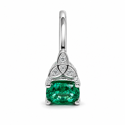 Cushion Cut Emerald Engagement Ring 14K Yellow Gold Green Emerald  Celtic Engagement Rings Moissanite Celtic Gold Wedding Promise Ring #7297