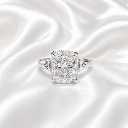 14k Gold Cushion Lab Grown Diamond Bezel Engagement Ring – IGI Certified, Custom Size, Modern Minimal #8796