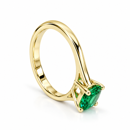 Asscher cut emerald engagement  ring,  emerald solitaire ring 14k yellow gold May birthstone minimalist dainty ring emerald green ring