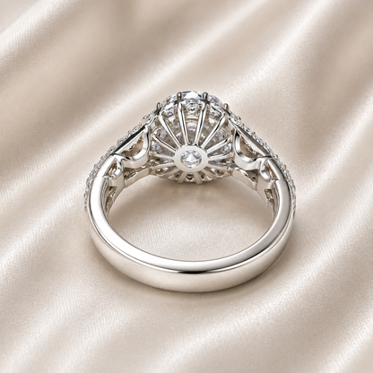 Lab grown diamond engagement ring 14k solid gold, cvd lab created diamond ring, round diamond wedding ring, certified diamond ring