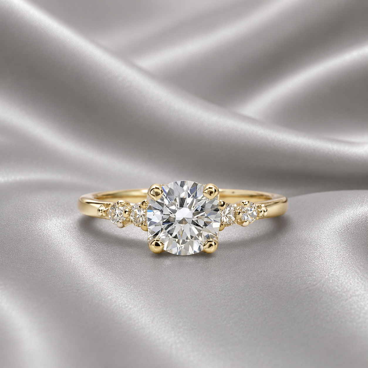 0.50 CT Dainty Round Lab Grown Diamond Promise Ring, Diamond Engagement Ring for Women, Ring in 14K Yellow White Gold #8850