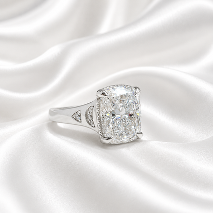 14k Gold Cushion Lab Grown Diamond Bezel Engagement Ring – IGI Certified, Custom Size, Modern Minimal #8796