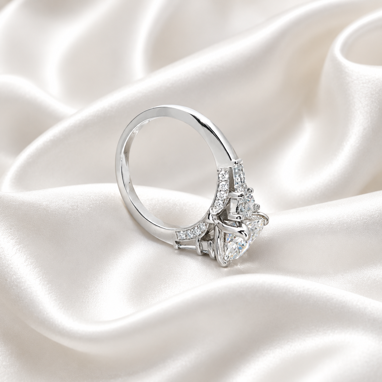 2.00 CT Oval Engagement Ring 14k Solid Gold , Lab Grown Diamond Engagement Ring , Oval Three Stone Lab Created Dimond Ring Ladies Diamond Ring #8543