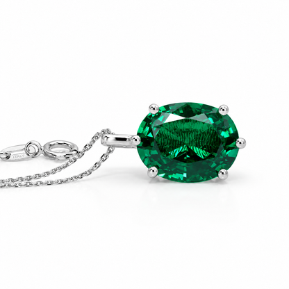 Personalized Engraved Necklace Birthstone Mothers Necklace Personalized 14K White Gold Gemstone Personalized Delicate Emerald Necklace #7331