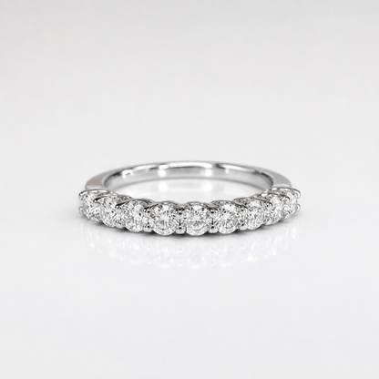 Moissanite Wedding Band White Gold Thin Moissanite Stacking Wedding Band For Women Half Eternity Moissanite Band Dainty Moissanit Ring #7368
